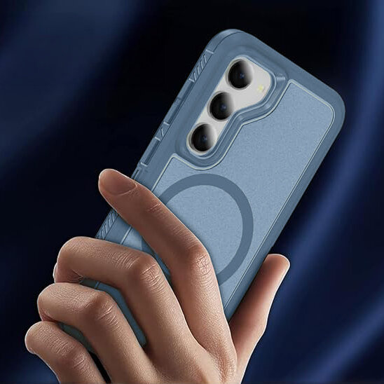 Case with frame for Samsung Galaxy S23 FE, for MagSafe, blue