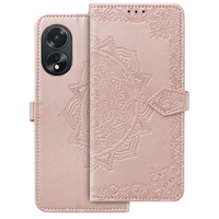Flip case for Oppo A58 4G, Mandala, pink rose gold