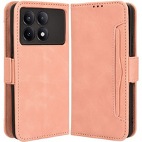 Flip case for Xiaomi Poco F6 Pro, Card Slot, pink