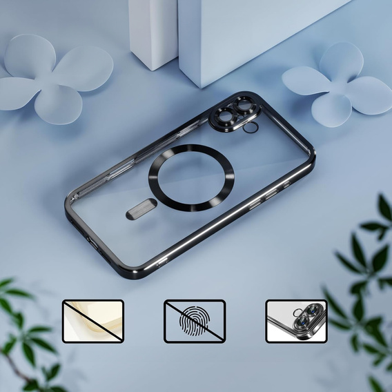 Case for iPhone 16 Plus, Electro MagSafe, black + Screen Glass