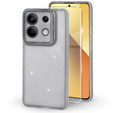 Case for Xiaomi Redmi Note 13 5G, Glittery Powder, grey + 9H tempered glass