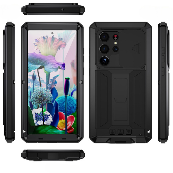 Armored case for Samsung Galaxy S23 Ultra, R-JUST CamShield Slide, black