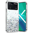 Case for Xiaomi Poco M4 Pro 4G, Glittery, silver