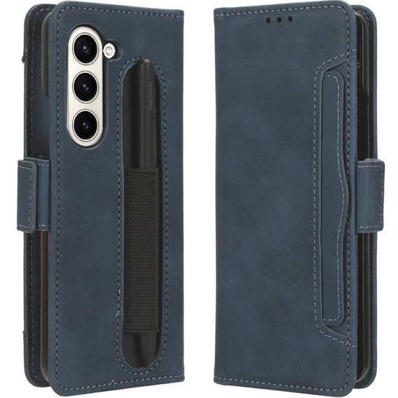 Flip case for Samsung Galaxy Z Fold 5 5G, Card Slot, dark blue