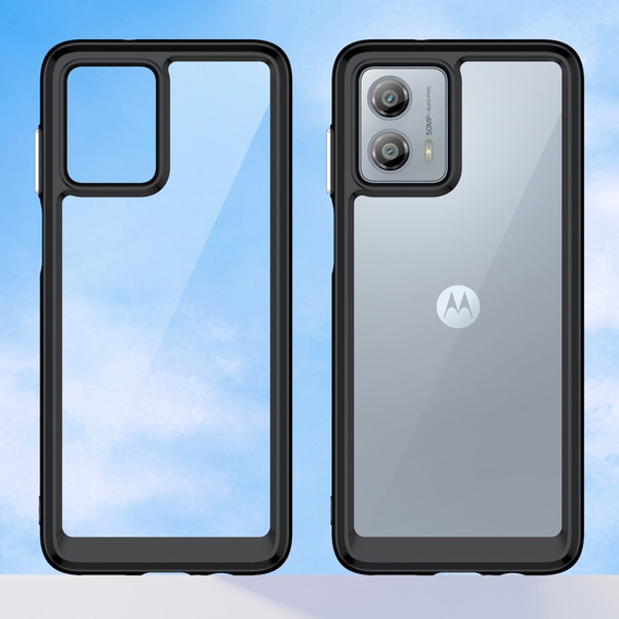 Case for Motorola Moto G53 5G, Fusion Hybrid, transparent / black