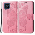 Flip case for Samsung Galaxy M53 5G, Butterfly, pink