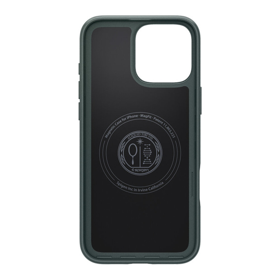 Spigen case for iPhone 16 Pro, Thin Fit Mag, green + 9H tempered glass
