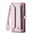 Case CASEME for Samsung Galaxy A55 5G, RFID Leather Wallet, with shoulder strap, pink
