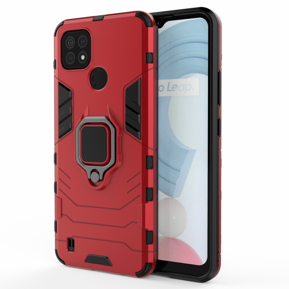 Case for Realme C21, Kickstand Ring, red