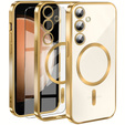 Case for Samsung Galaxy S23 FE, Electro MagSafe, gold + Screen Glass