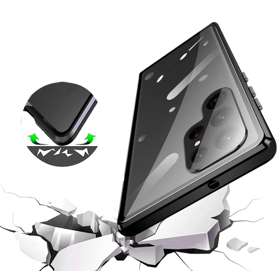 Case for Samsung Galaxy S25 Ultra, Magnetic Dual Glass, black