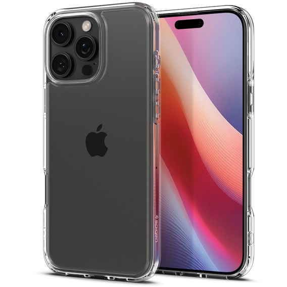 Spigen case for iPhone 16 Pro Max, Ultra Hybrid, transparent + 9H Tempered Glass
