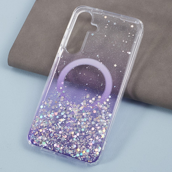 Case for Samsung Galaxy S24+ Plus, Glittery, for MagSafe, purple
