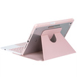 Keyboard case for iPad 11" 2025 A16 (11 gen.) / iPad 10.9" 2022 (10 gen.), Rotary 360° Leather, pink rose gold