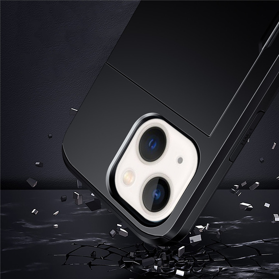 Case for iPhone 13 Mini, Sliding Card Holder, black