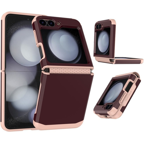 Armored Case for Samsung Galaxy Z Flip7 FE / Z Flip6, Armor Shockproof, maroon