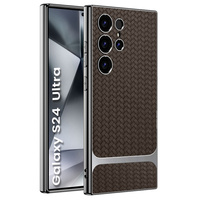 Case for Samsung Galaxy S24 Ultra, GKK Woven Leather, coffee