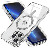 Case for iPhone 13 Pro, Electro MagSafe, silver + Screen Glass