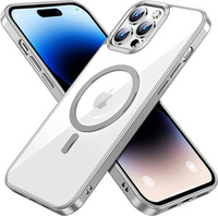 Case for iPhone 14 Pro, ERBORD Hybrid MagSafe Case, silver