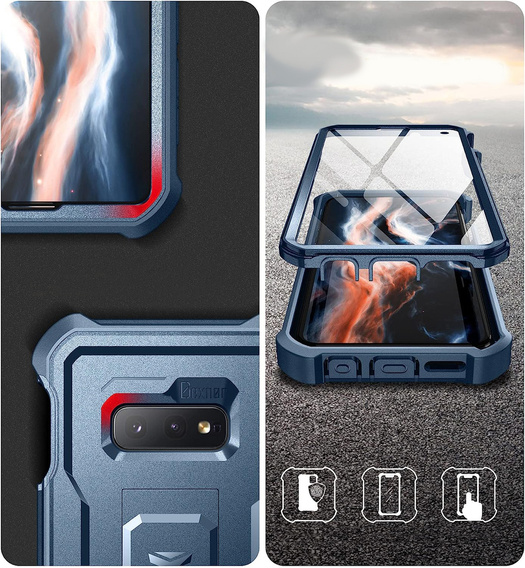 Armored case for Samsung Galaxy S10e, Dexnor Full Body, dark blue