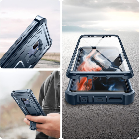 Armored case for Samsung Galaxy S9, Dexnor Full Body, blue