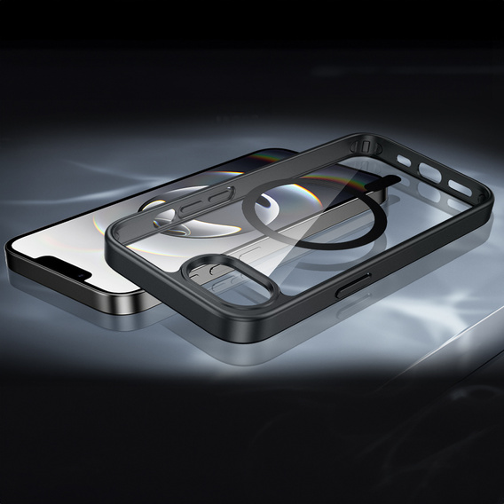 Magnetic Case for iPhone 16E, MagSafe, black + 9H tempered glass