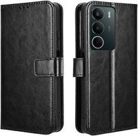 Flip case for Realme C71, Crazy Horse Wallet, black