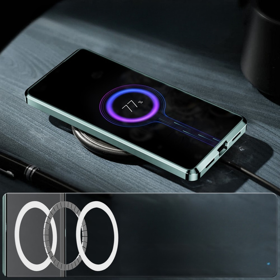 Camera Protection Case for Samsung Galaxy S23 Plus, CamShield MagSafe, transparent / green