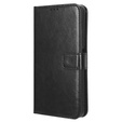 Flip case for Oppo Reno 12, Crazy Horse Wallet, black