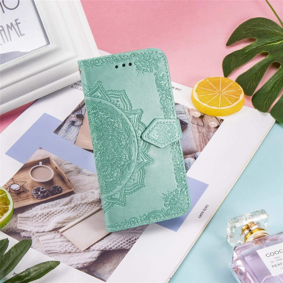 Flip case for Motorola Edge 50 Fusion 5G, Mandala, green