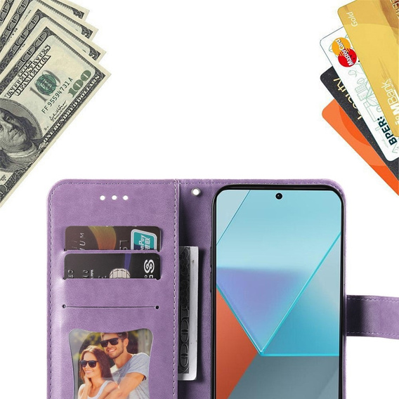 Flip case for Xiaomi Redmi Note 13 Pro 5G, Mandala, purple