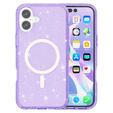 Case for iPhone 17, for MagSafe, glitter, translucent purple