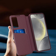 Flip case for Samsung Galaxy S25+ Plus, Smart View Wallet, maroon