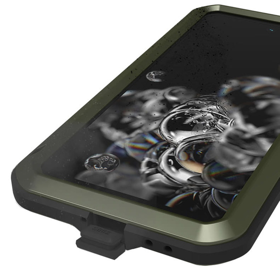 Love Mei Case for Samsung Galaxy S21 FE, armored with glass, green