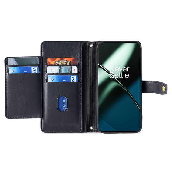 Flip case for OnePlus 12 5G, Wallet Zipper Pocket, black