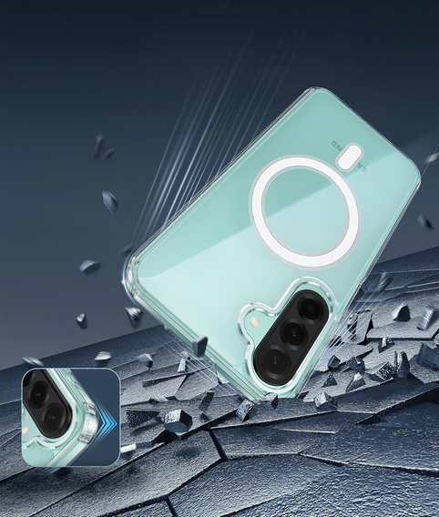 Case for Samsung Galaxy A26, Dropproof MagSafe, transparent + 9H Tempered Glass