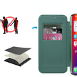 Flip case for iPhone 16, RFID Wallet MagSafe CamShield, green