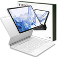 Keyboard case for Samsung Galaxy Tab S7+ / S7 FE / S9+ / S8+ / S9 FE+ / S10+, Dexnor Magnetic Keyboard Touchpad, white