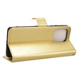 Flip case for Motorola Edge 50 Pro, Crazy Horse Wallet, gold