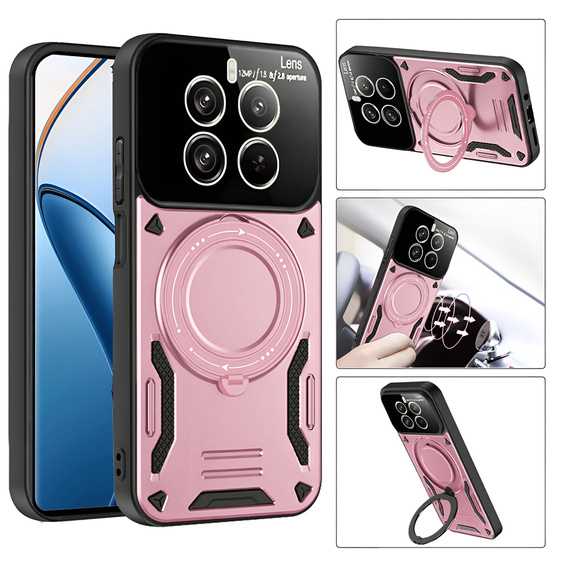 Armored Case for Realme 12 Pro 5G / 12 Pro+ 5G, Magnetic Ring, pink