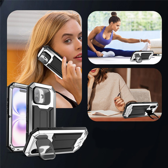 R-JUST armoured case with screen protector and stand for iPhone 17