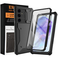 Case for Samsung Galaxy A55, ERBORD Rugged Case, black (Two frames)