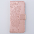 Flip case for Motorola Moto G54 5G, Butterfly, pink rose gold