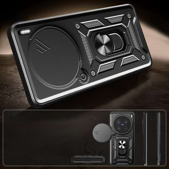 Case for Vivo X200 Pro 5G, CamShield Slide, black