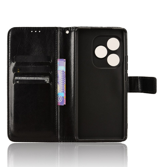 Flip case for Realme GT 6 / 6T, Crazy Horse Wallet, black