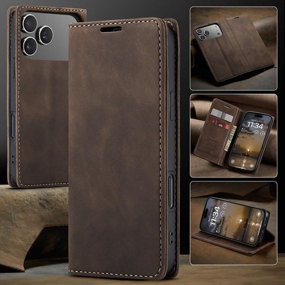 ERBORD Vintage wallet case with flap for iPhone 17 Pro Max