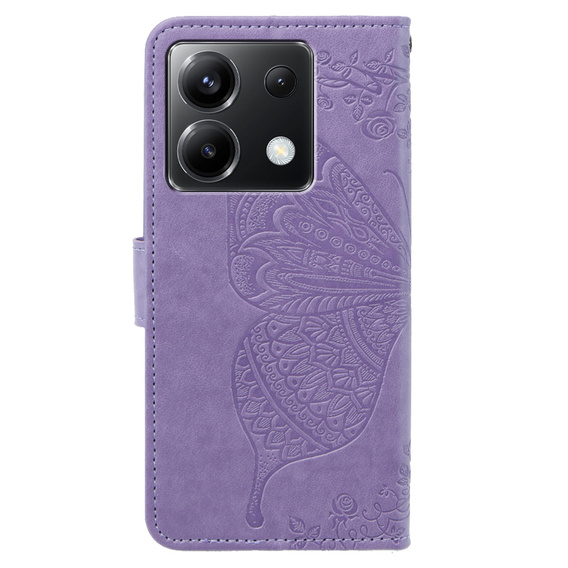 Flip case for Xiaomi Poco X6 5G, Butterfly, purple