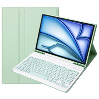 Case + keyboard Apple iPad Air 11" 6 gen. 2024, Leather Pen Slot, light green
