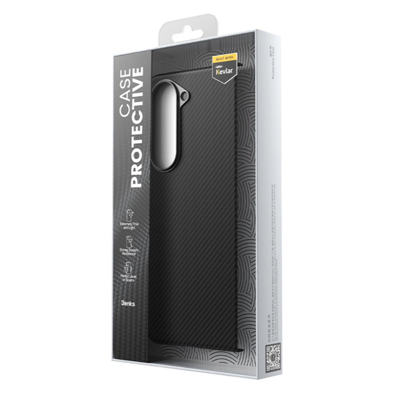 BENKS Kevlar Case for Samsung Galaxy Z Fold5 5G, for MagSafe, Carbon Fiber, black