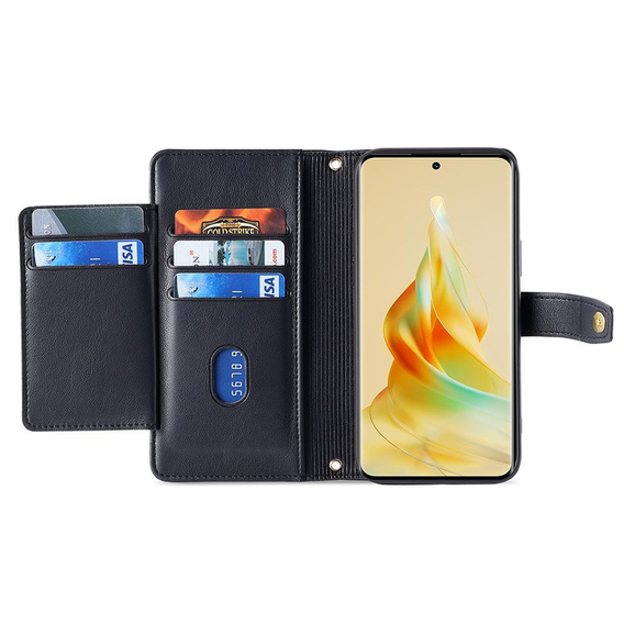 Flip case for Oppo Reno8 T 4G, Wallet Zipper Pocket, black